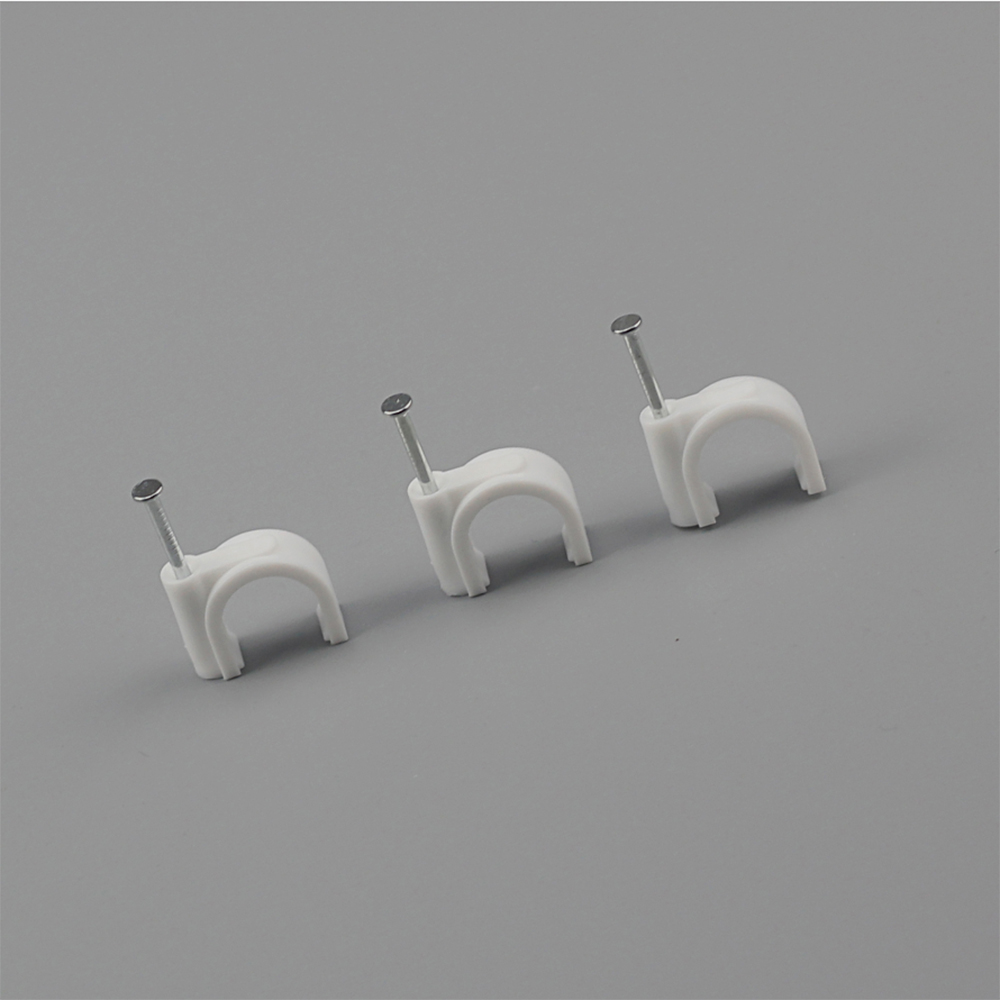 Circle cable clips with steel nails